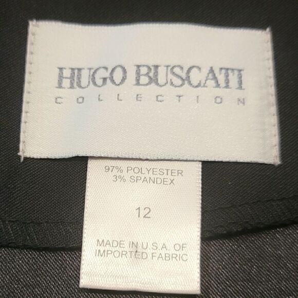 Hugo Buscati Scallop V-Neck Dress Black Size 12 - Picture 5 of 5
